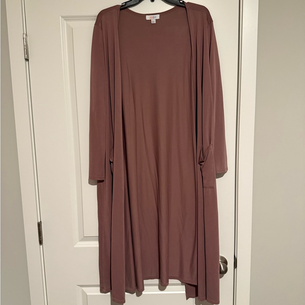 Pink Open Front Cardigan